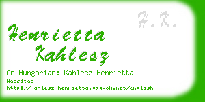 henrietta kahlesz business card